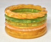 BB601 high domed cloudy marbled bakelite bangles